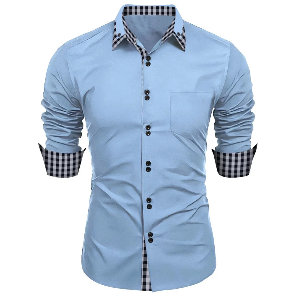 Mens Long Sleeve Business Shirt Trendy Style