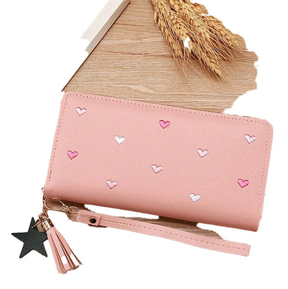 Womens Love Heart Wallet Wristlet