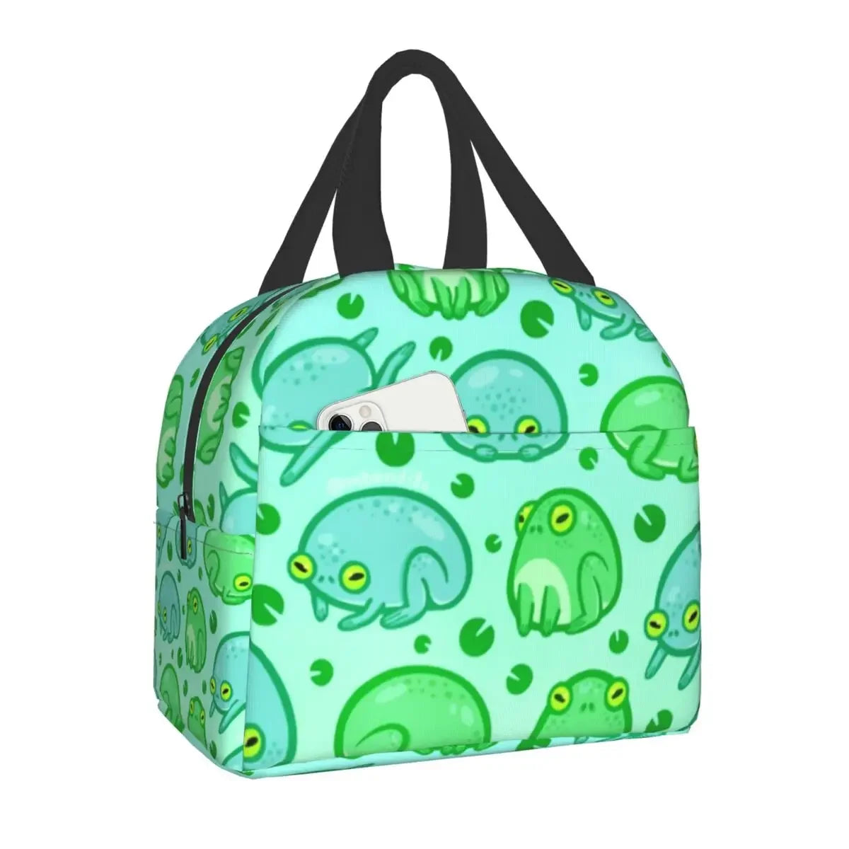 Cottagecore Aesthetic Cute Vintage Frog and Snail Thermal Insulated Lunch Bag
