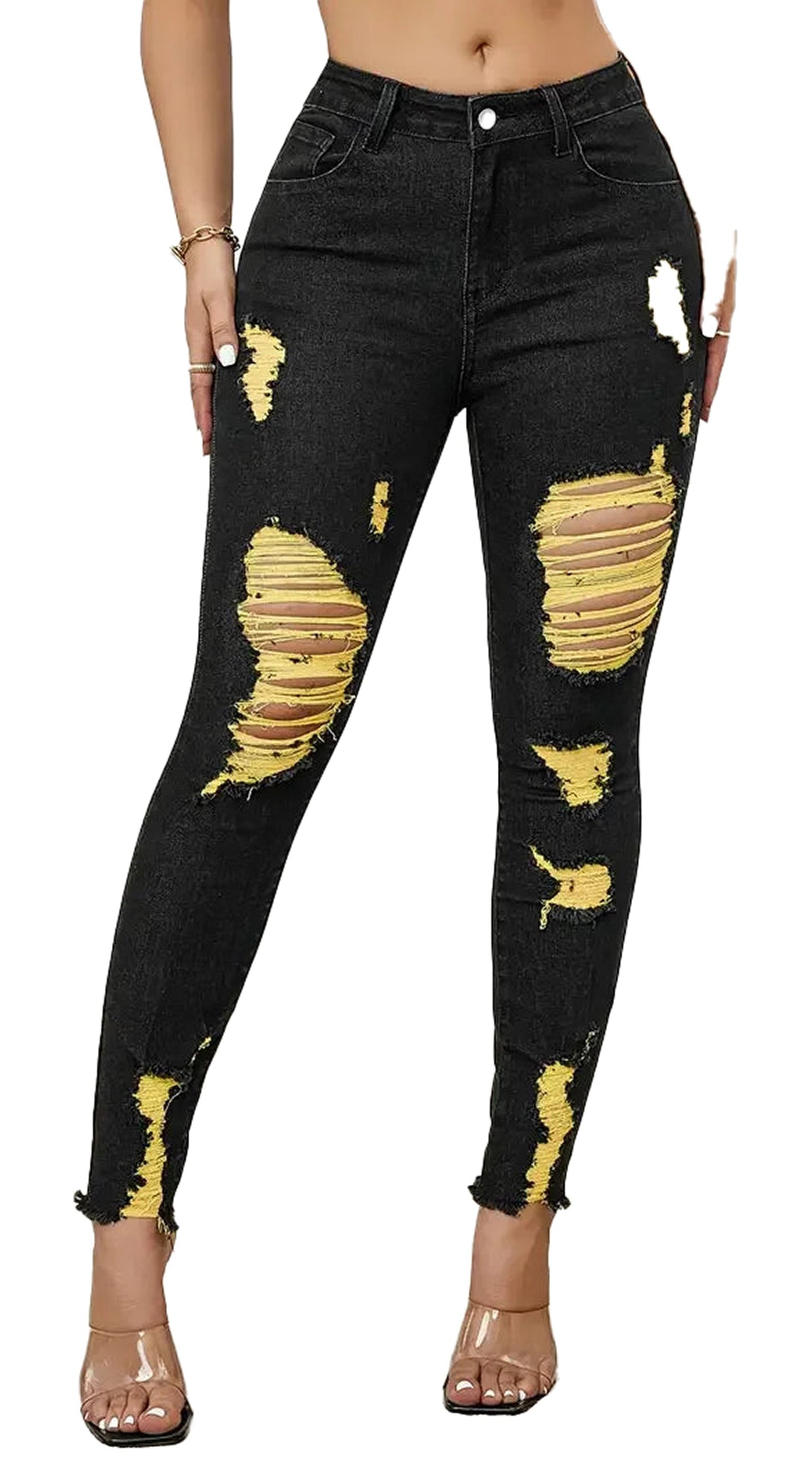 Womens Ripped Skinny Jeans For Trendy Style