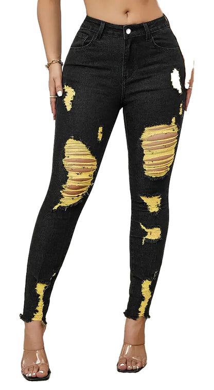 Womens Ripped Skinny Jeans For Trendy Style