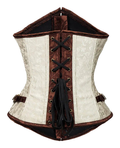 Brown And Beige Steampunk Underbust Corset