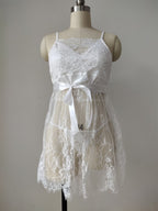 Plus Size Lingerie Babydoll with Lace Trim