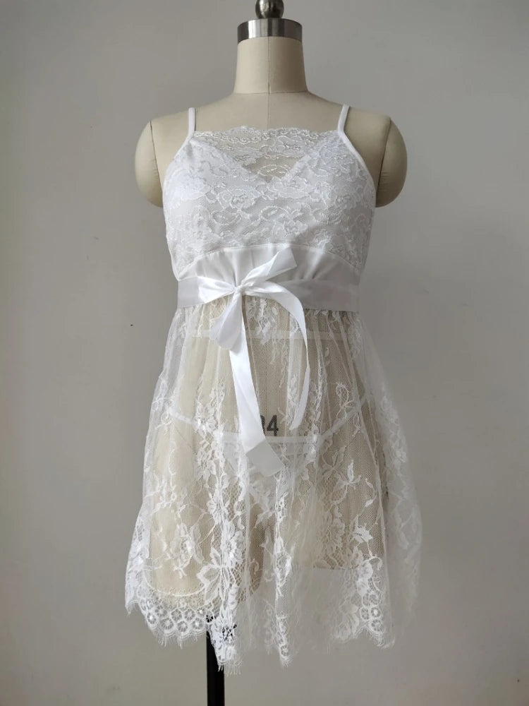 Plus Size Lingerie Babydoll with Lace Trim