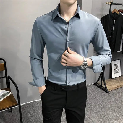 Mens Slim Fit Red Dress Shirt
