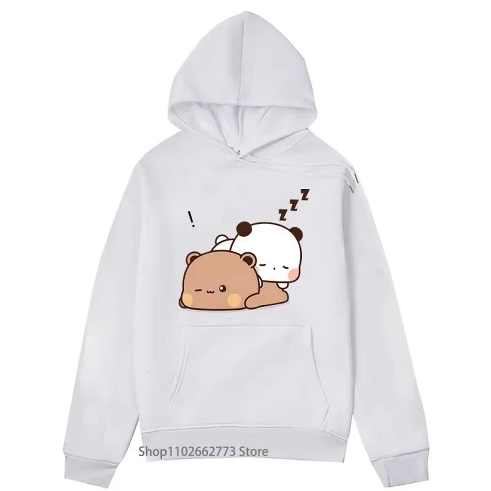 Front View of Bubu and Dudu Unisex Anime Hoodie