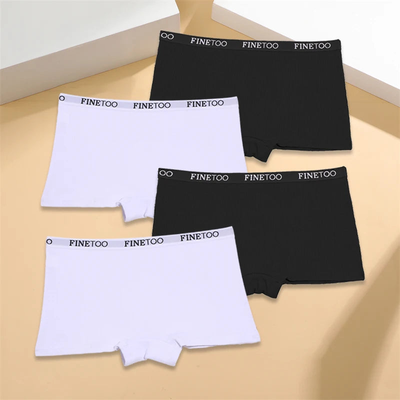 Womens Ribbed Boxer Underwear 4-Pack