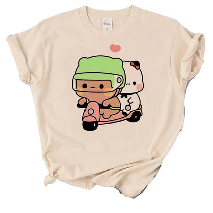 Bubu And Dudu Women's Funny 2000s Style Graphic Top – Close-Up Detail