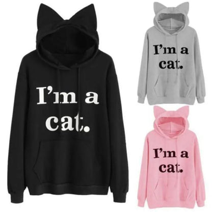 Womens Oversized Cat Ear Hoodie