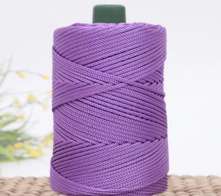 3mm Triple Strand Bright Silk Thread Flat Colorful  Silk Cotton Polyester