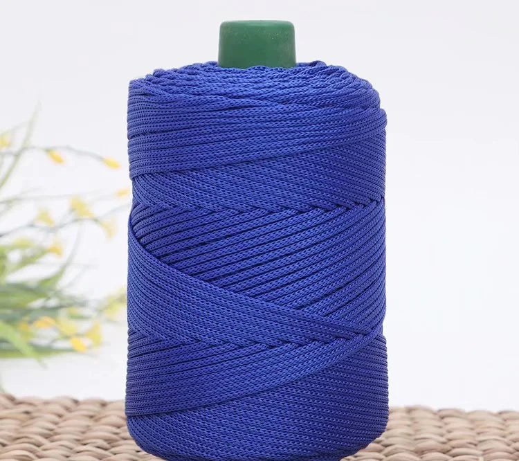 3mm Triple Strand Bright Silk Thread Flat Colorful  Silk Cotton Polyester