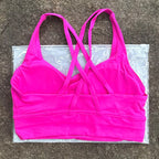 Solid Color Cross Back Fitness Sports Bra