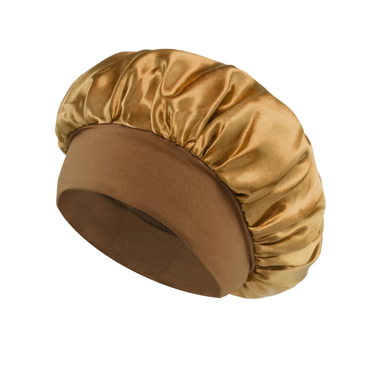 Satin Solid Wide - Brim Night Sleeping and Bathing Hair Care Bonnet