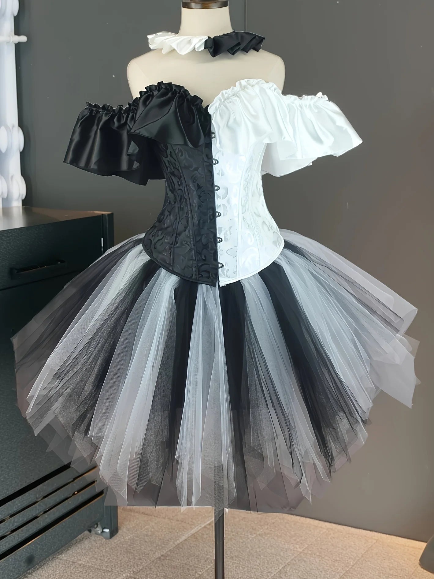 Cosplay Costume Play Dress with Ruffles