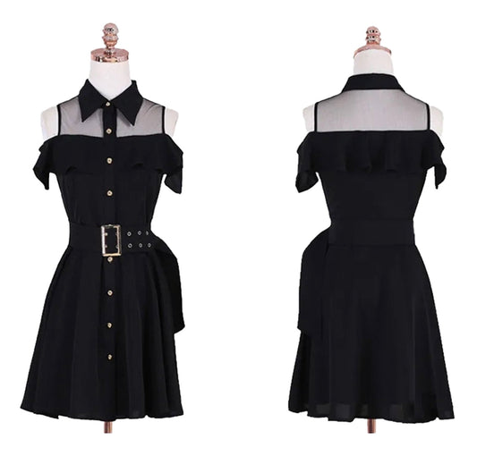 Black Halter Mini Dress For Women