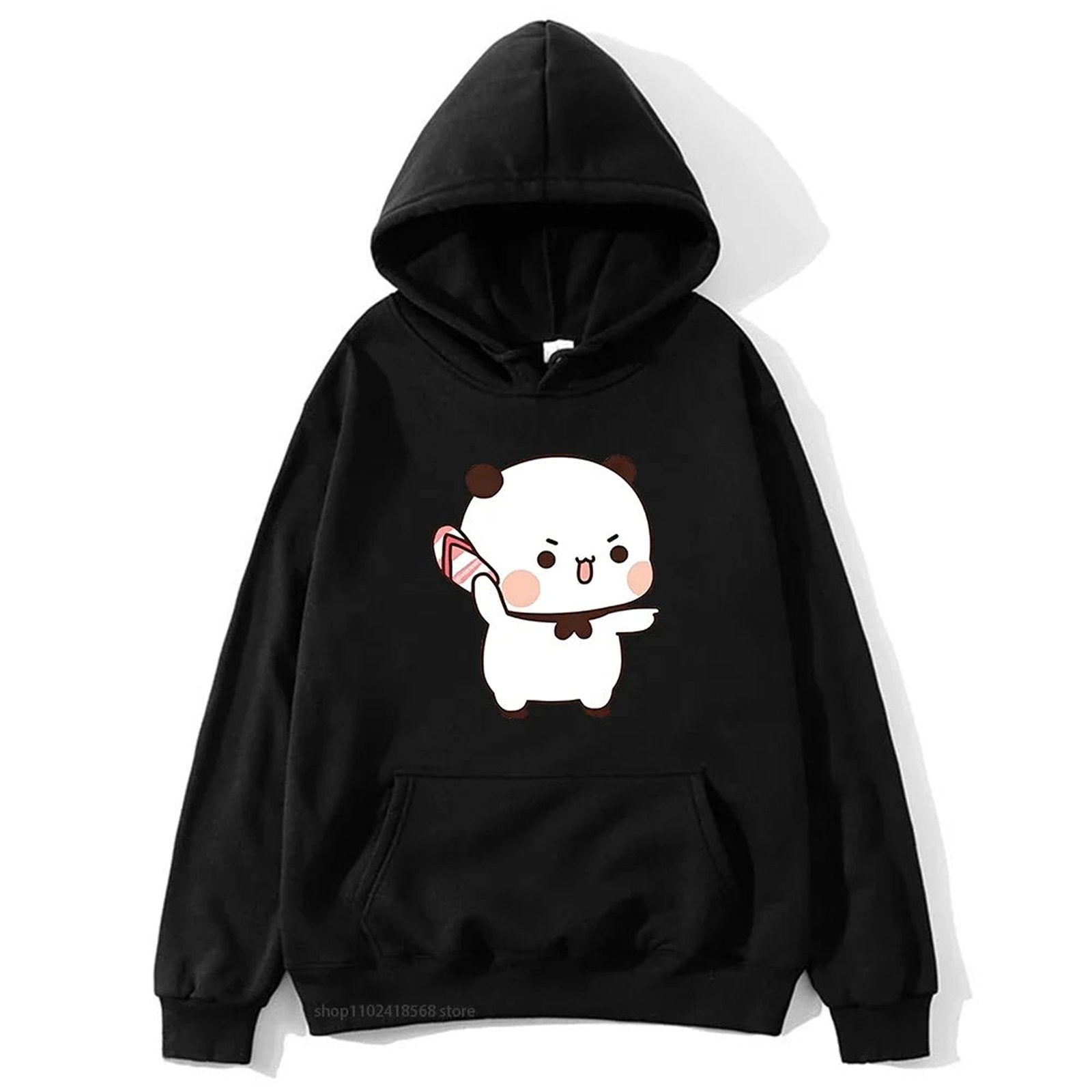 Detail of Bubu's Hoodie Featuring Flip-Flops Graphic