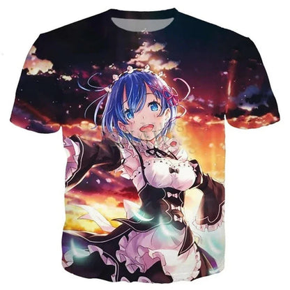 Anime Girl 3D Printed T-Shirt for Men & Women - Casual Harajuku