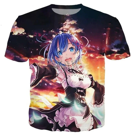 Anime Girl 3D Printed T-Shirt for Men & Women - Casual Harajuku