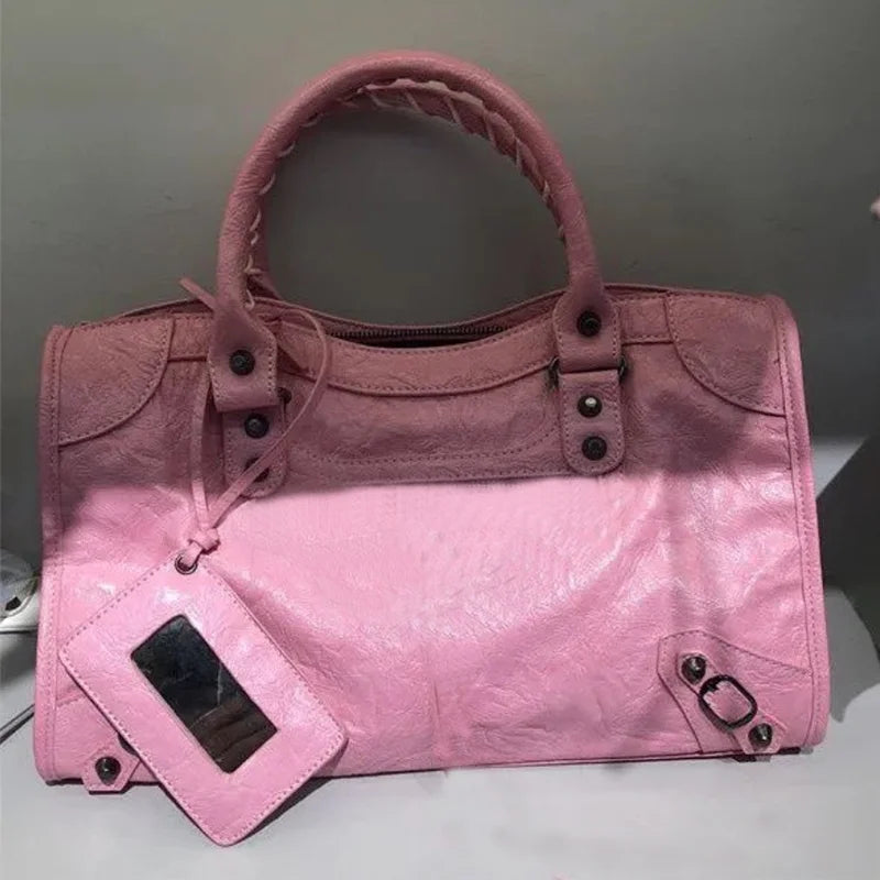 High Capacity Motorcycle Shoulder Bag Luxury Travel Hobo Crossbody Handbag