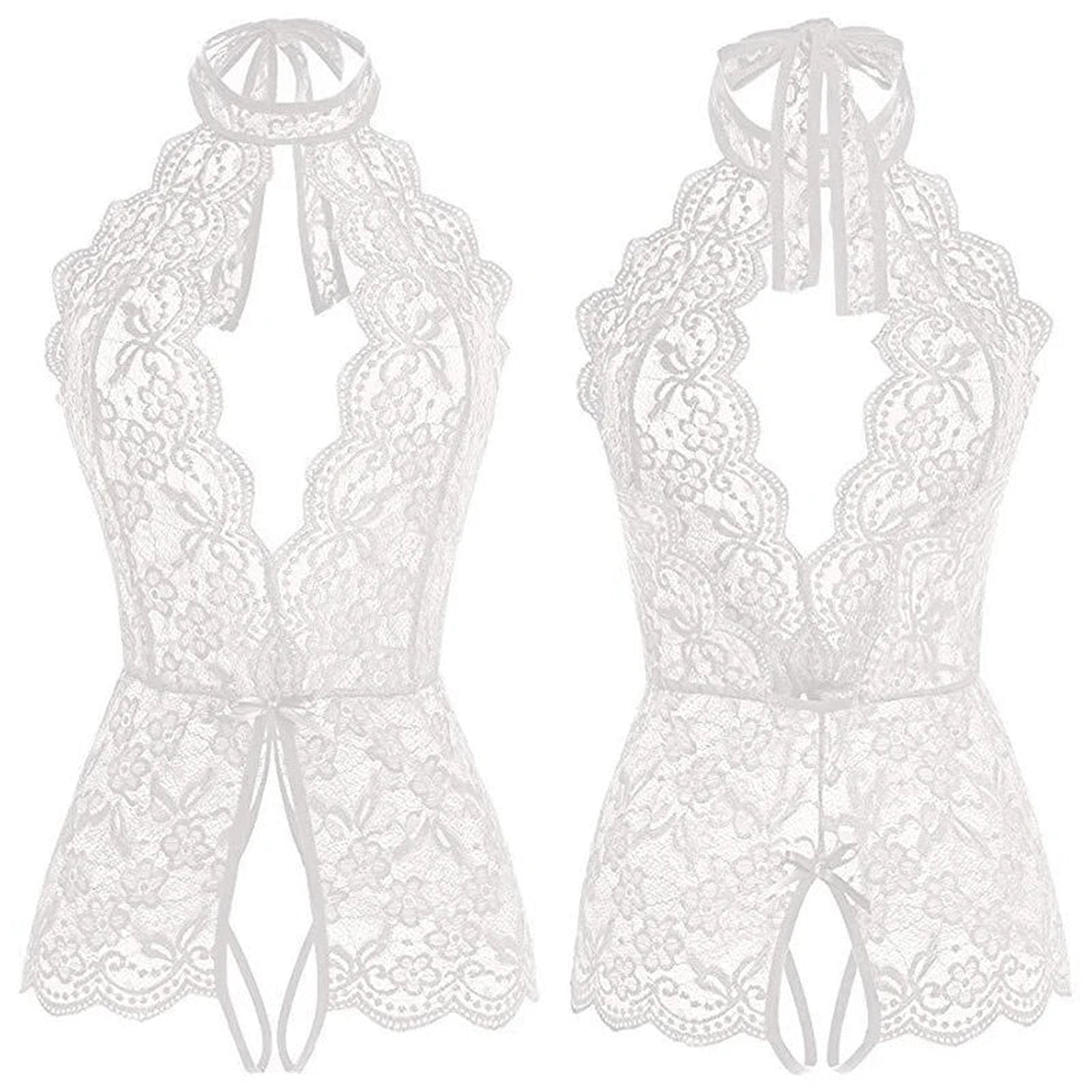 Lace See Through Teddy Bodysuit In Red