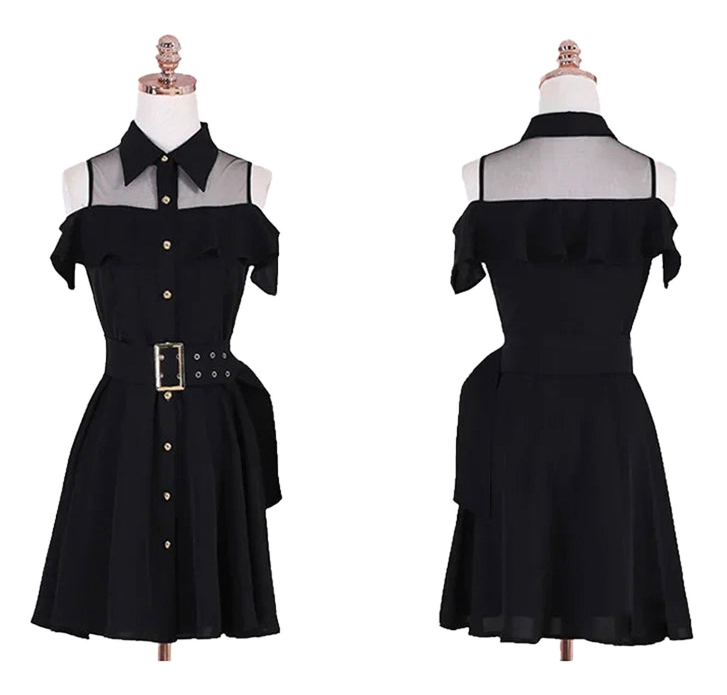 Black Halter Mini Dress For Women