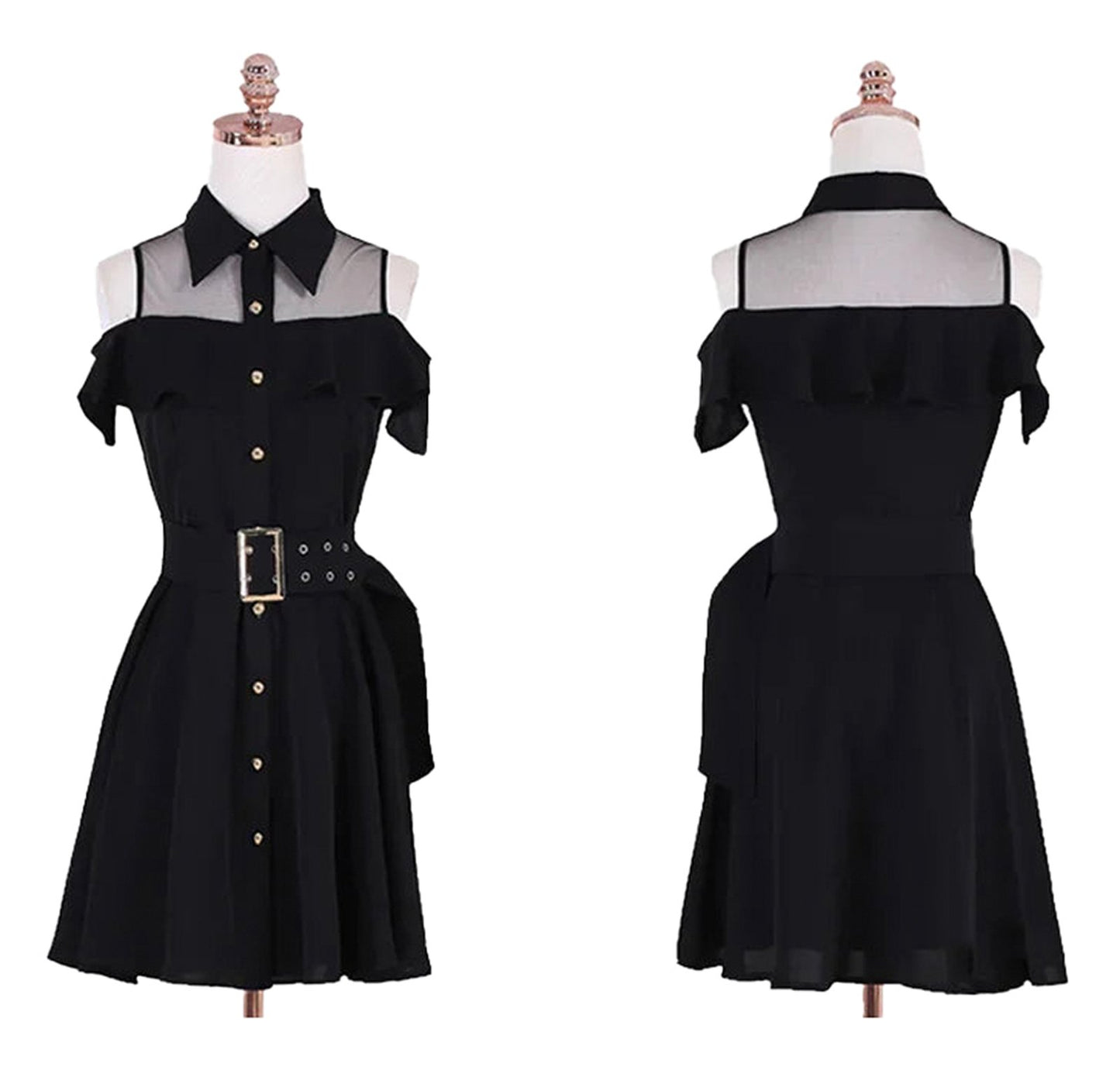 Black Halter Mini Dress For Women