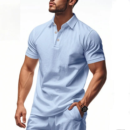 Mens Solid Color Polo Shirt Trendy Style