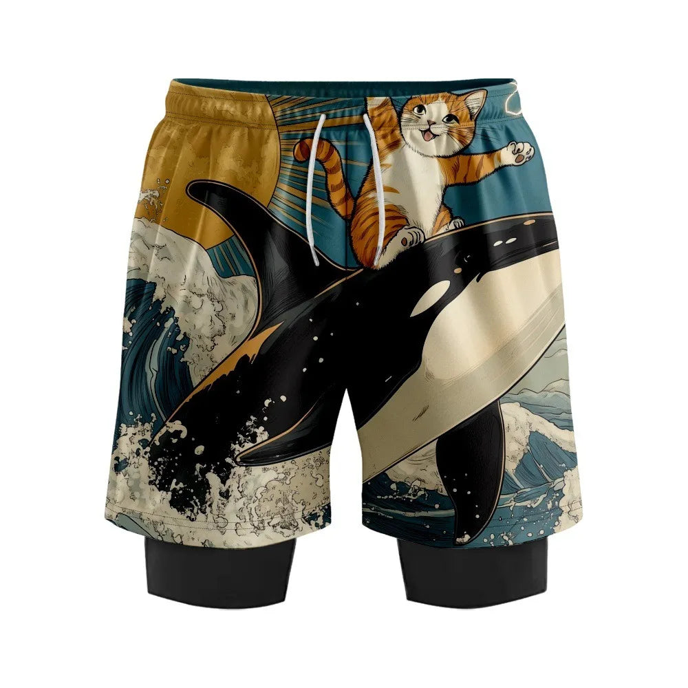 Men's Quick - Dry Digital Print Surf Board Shorts