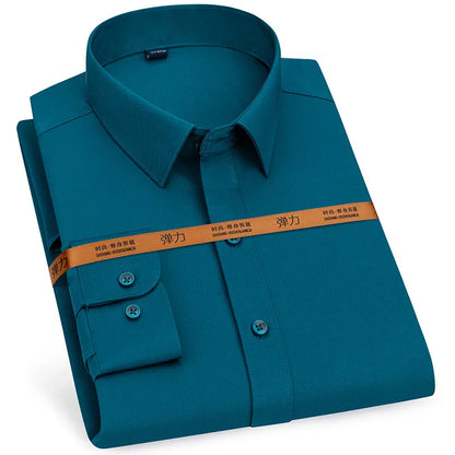 Mens Slim Fit Dress Shirt In Blue