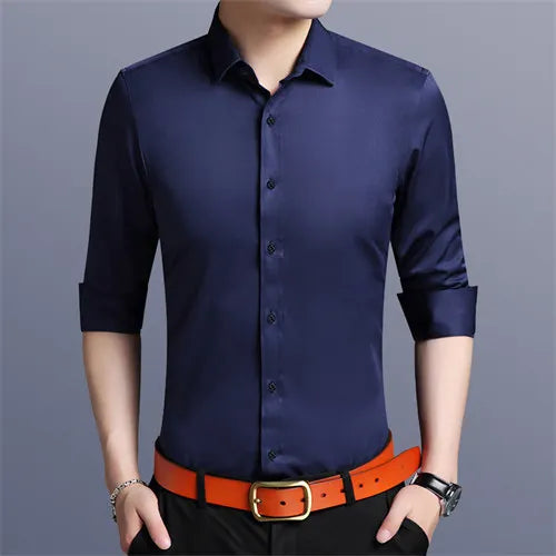 Mens Slim Fit Red Dress Shirt