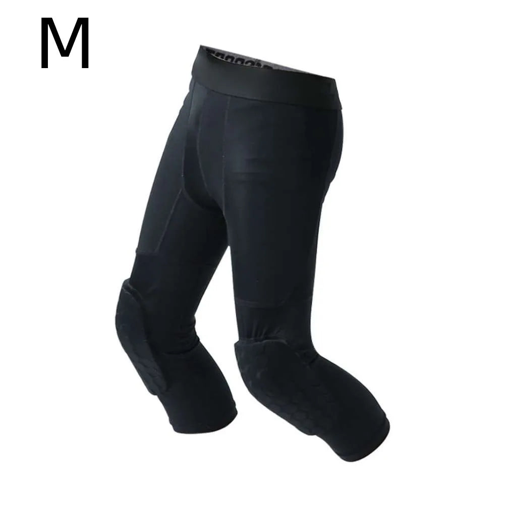 Kids Padded Basketball Leggings with Knee Pads for Sports and Training
