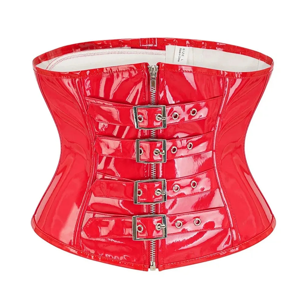 Gothic Lace - Up Corset in Red and Black