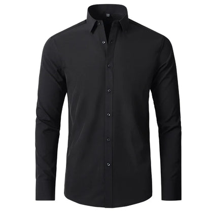 Slim Fit Mens Dress Shirt In Black