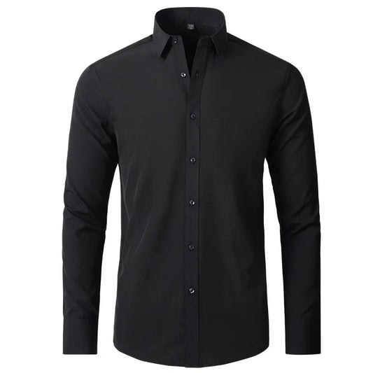 Slim Fit Mens Dress Shirt In Black