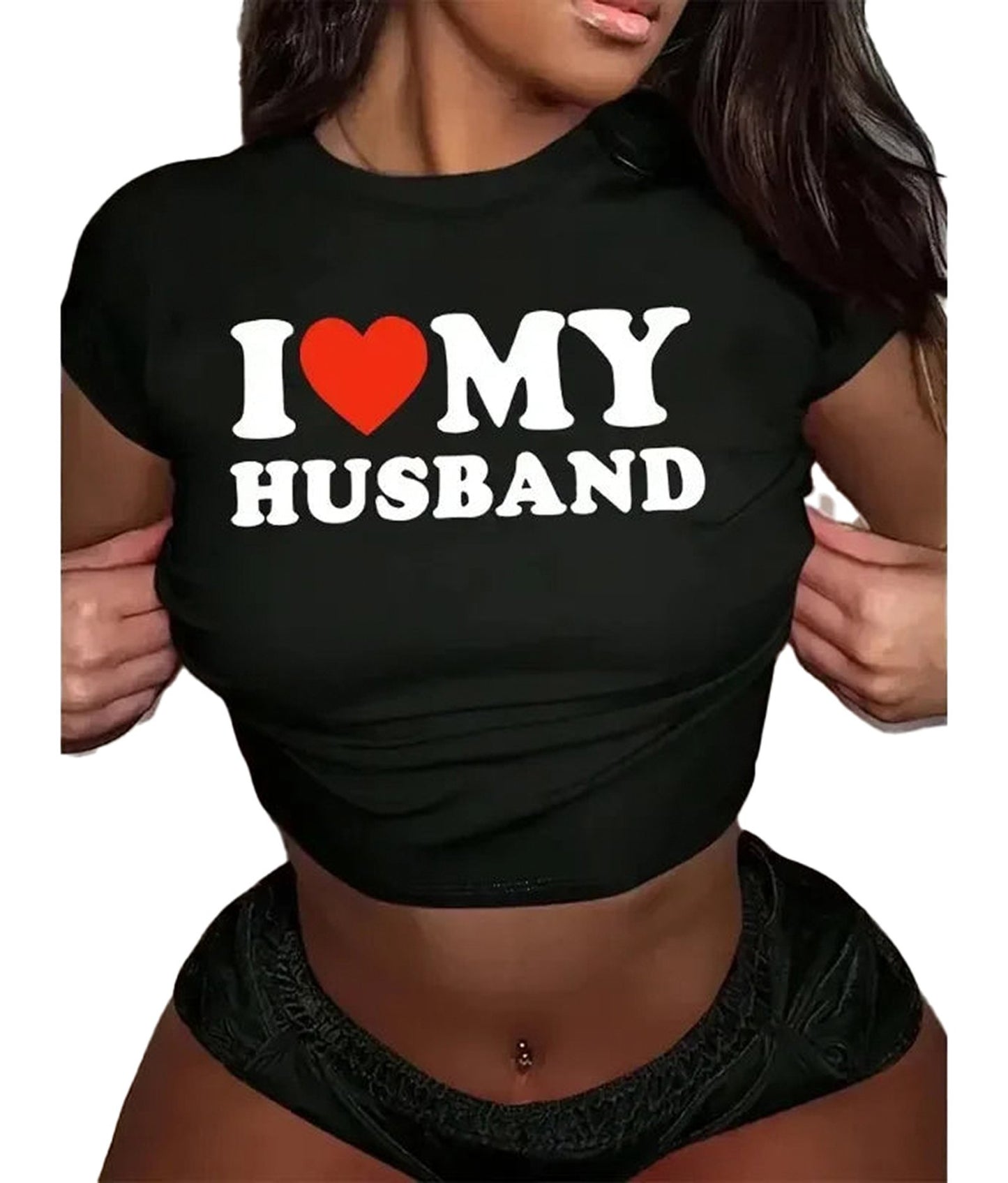 I Love My Husband Crop Top For Women
