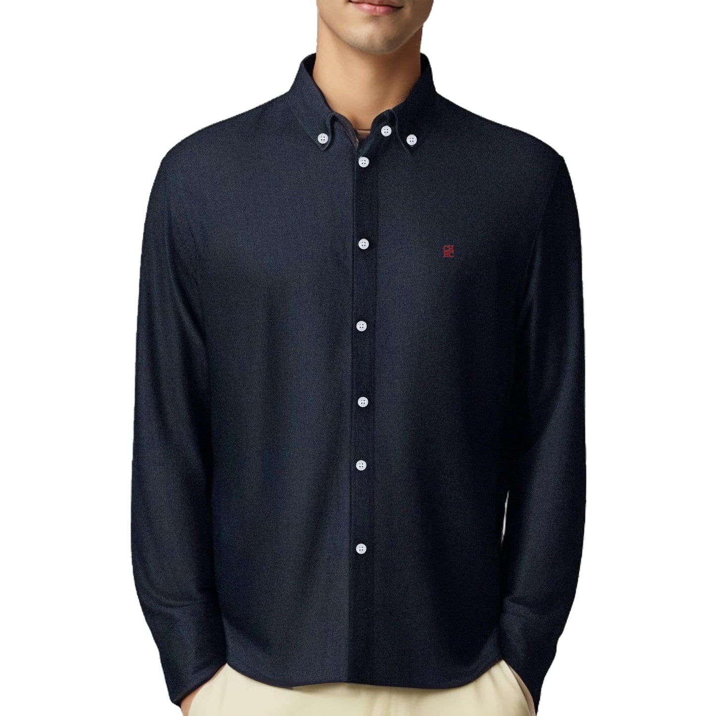 Mens Embroidered Denim Shirt Stylish Fit