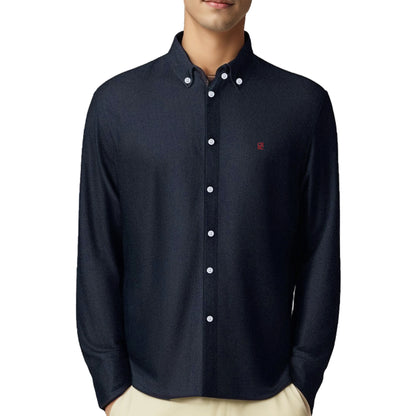 Mens Embroidered Denim Shirt Stylish Fit