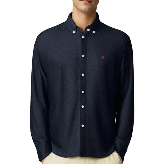 Mens Embroidered Denim Shirt Stylish Fit