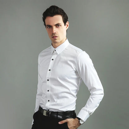 Slim Fit Mens Dress Shirt In Black