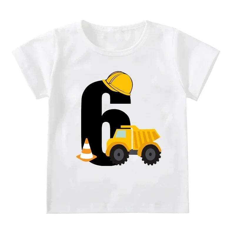 Excavator Birthday Shirt For Boys