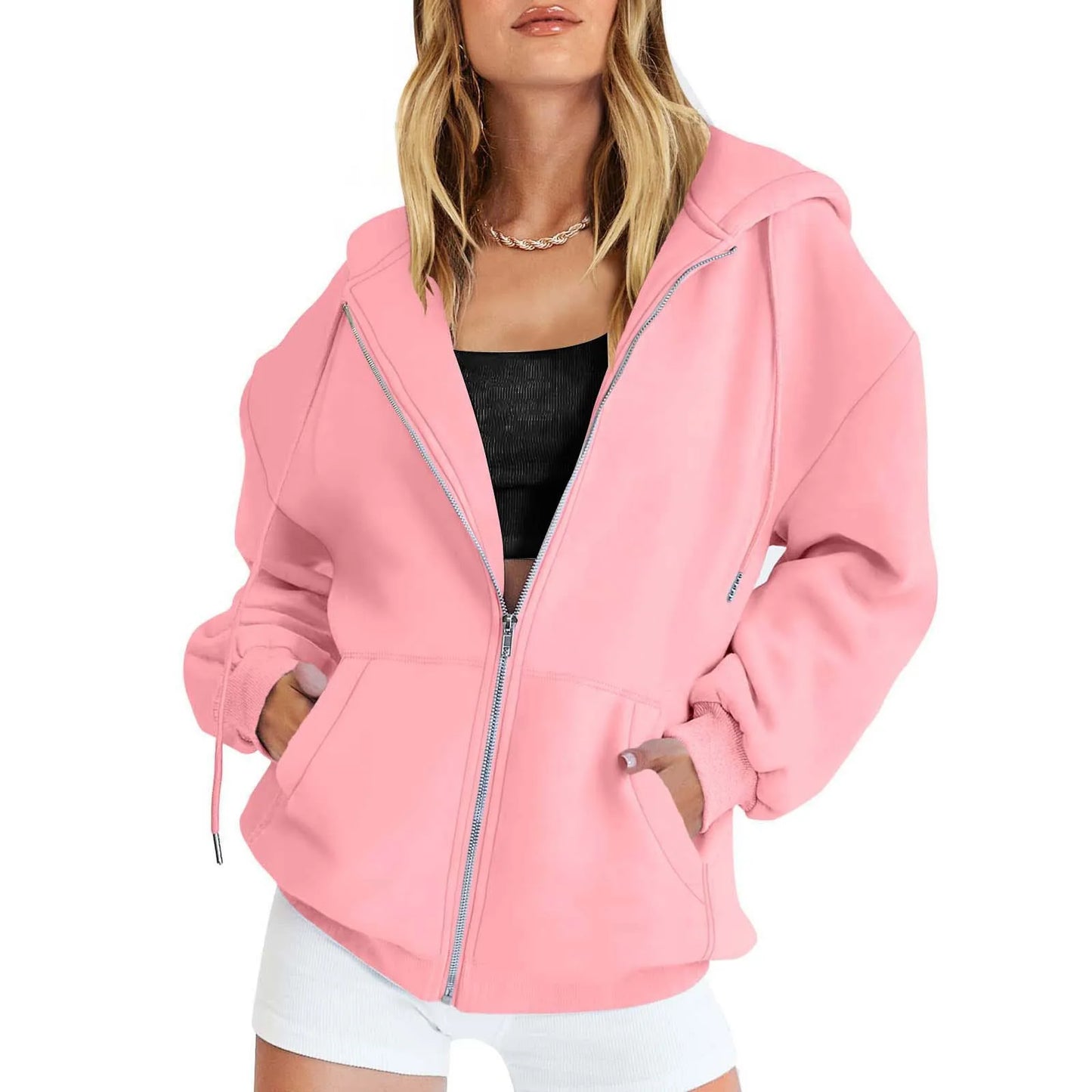 Oversized Zip Up Hoodie For Women