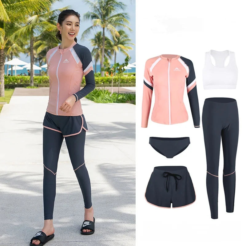 Couples Rash Guard 3 - Piece Swimwear Long Sleeve