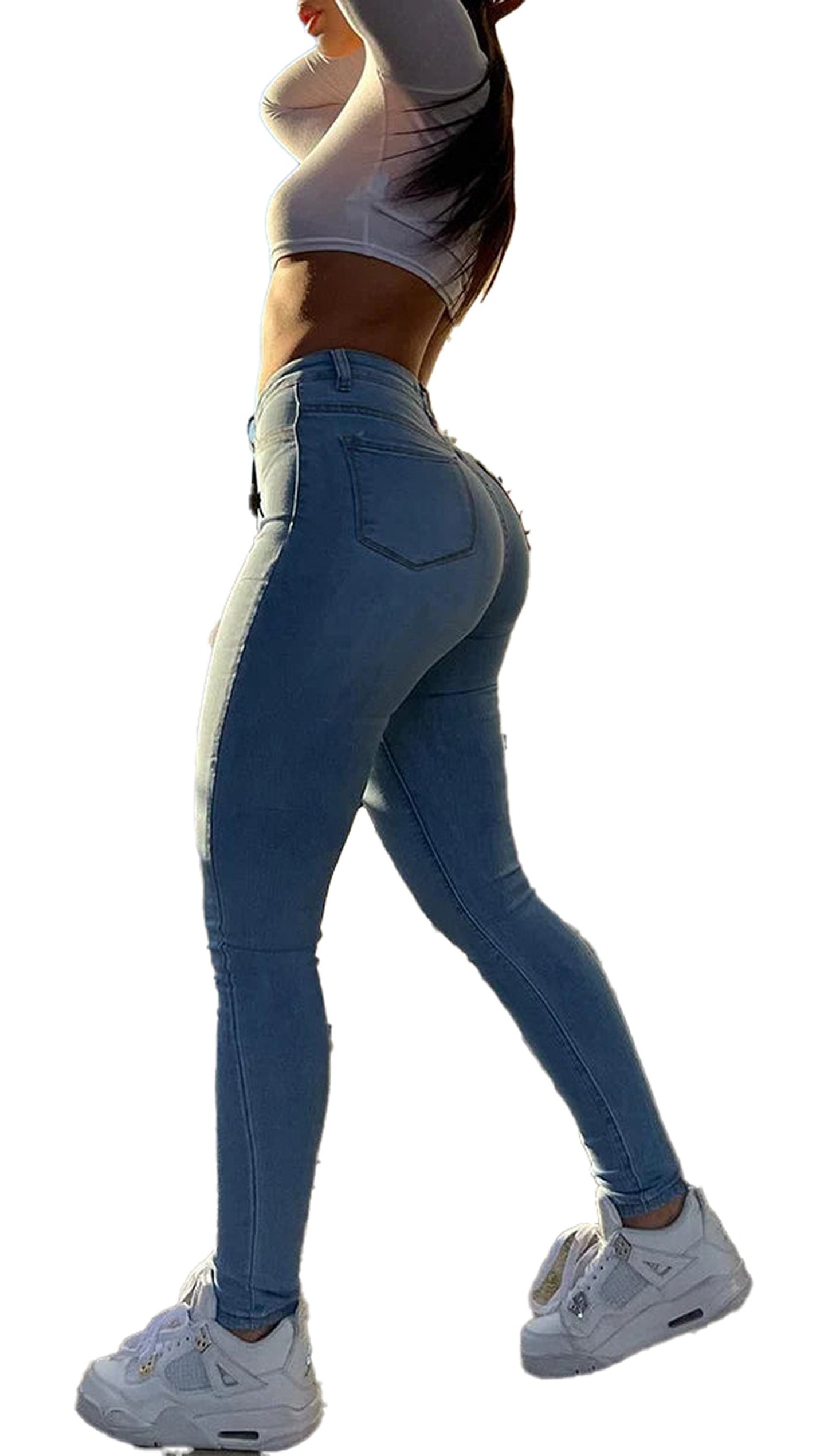 Womens Mid Waist Skinny Jeans Collection