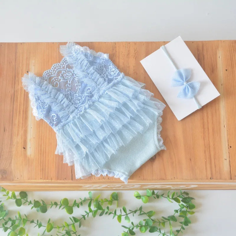 Newborn Baby Girl Lace Romper Princess Photography Outfit