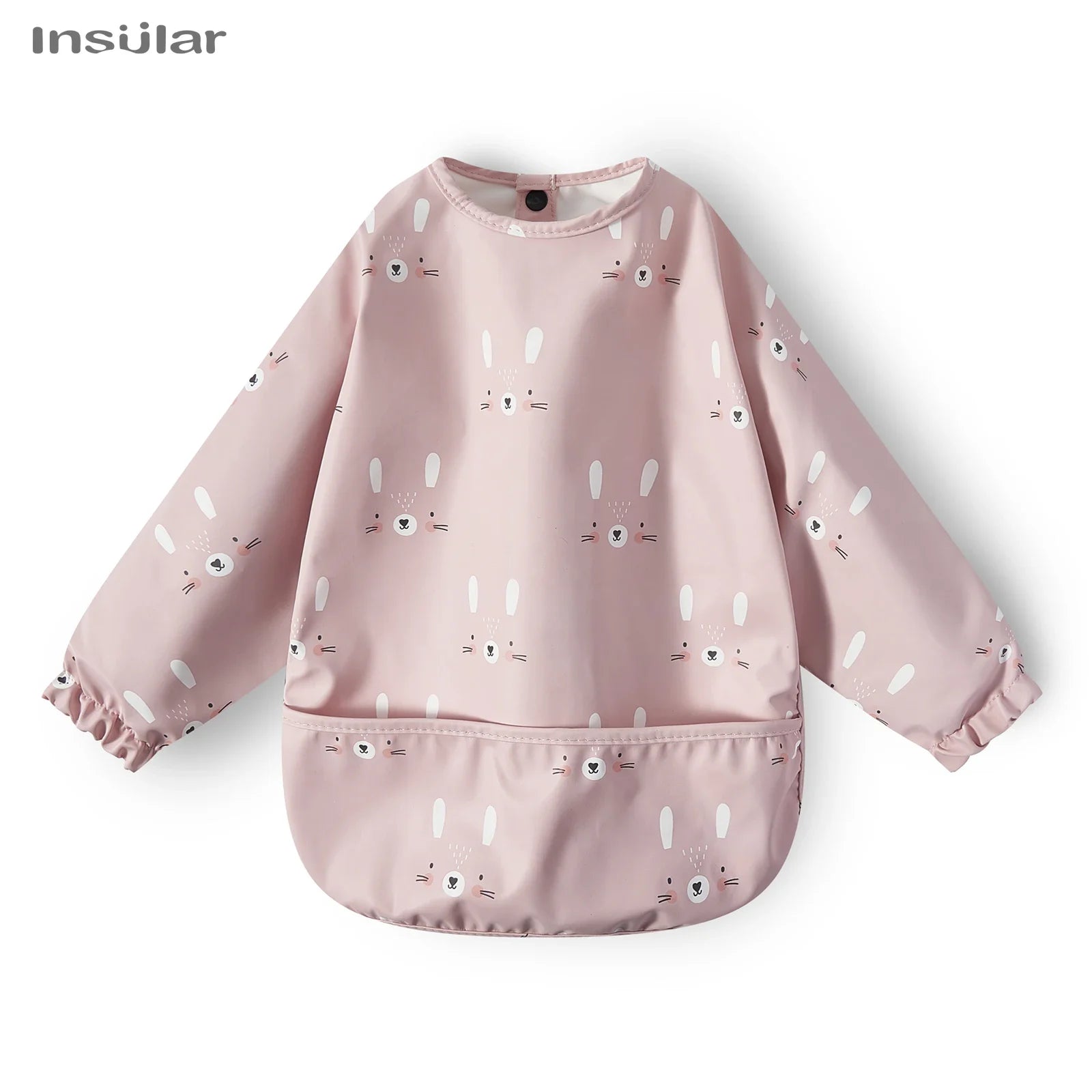 Cute Cartoon Animal Waterproof Long Sleeve Toddler Feeding Smock Bib