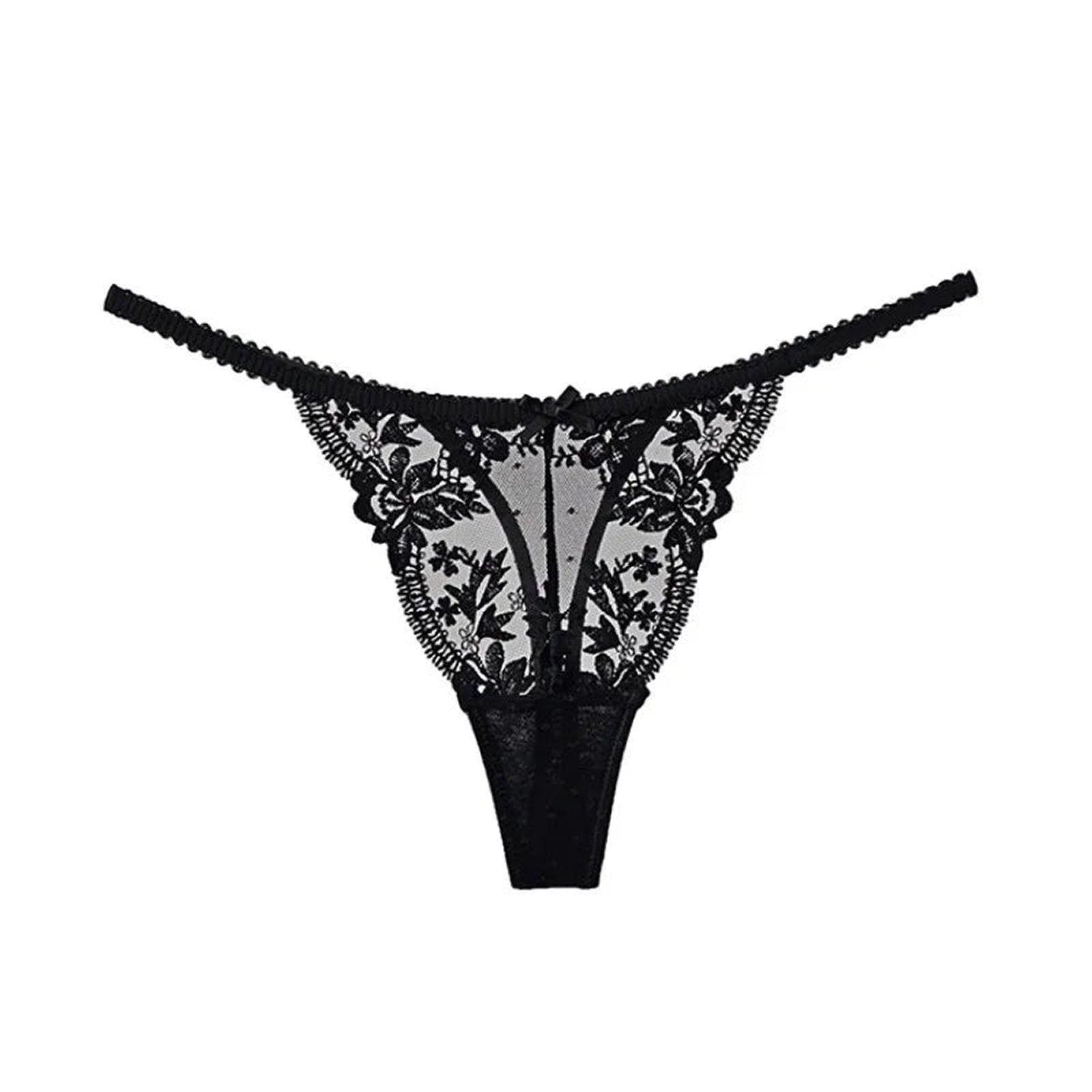 Side View of French Lace Christmas Tanga - Size S-XL