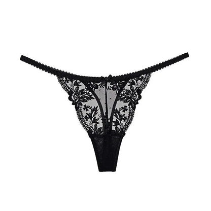 Side View of French Lace Christmas Tanga - Size S-XL