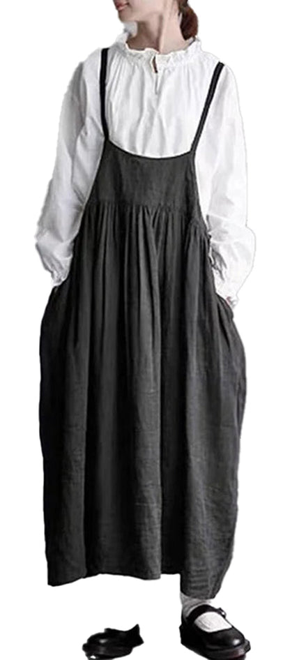 Japanese Linen Suspender Dress Chic Style