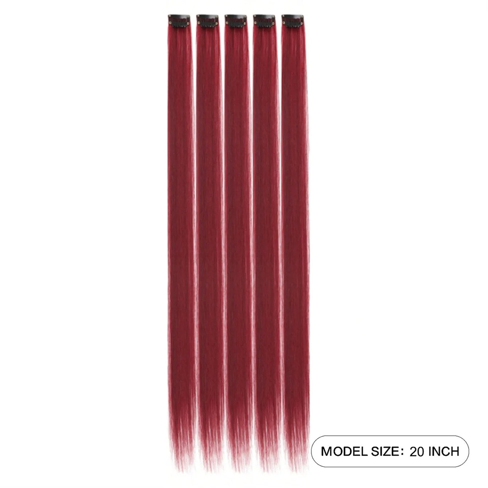 LuckeLadybug LLC Synthetic Clip In Hair Extensions in 20 Inch Long Straight Style for Versatile Looks