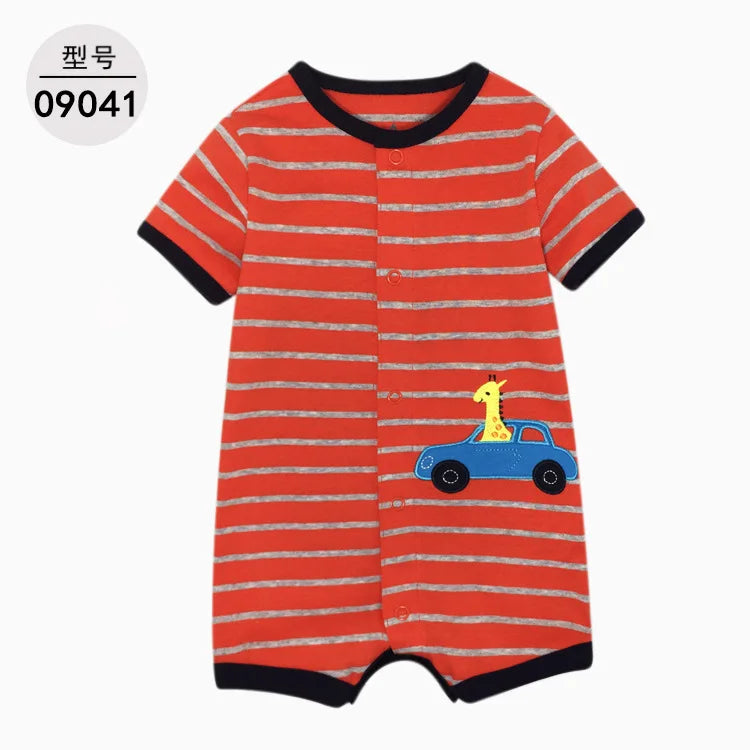 Summer Cartoon Baby Romper O - Neck Cotton Clothing